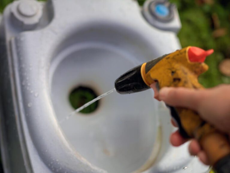 how to clean a portable camping toilet