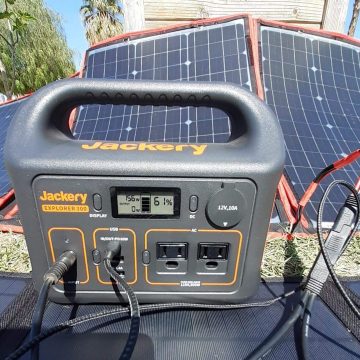 Jackery Solar Generator 300 charging under sun